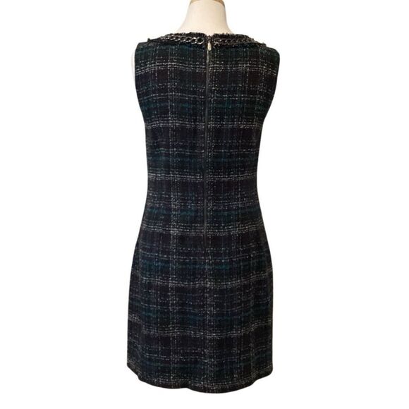Laundry by Shelli Segal Plaid Chanel Style Dress Size 8 Chain Fringe Detail - Picture 6 of 16